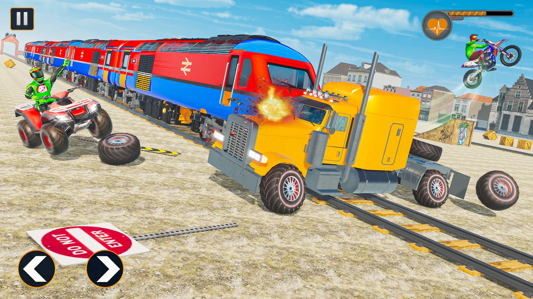 Monster Truck Derby Train Game - Gameplay image of android game
