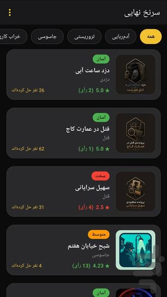 سرنخ نهایی (حل پرونده) - عکس بازی موبایلی اندروید