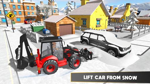 3D tractor Excavator Snow Plow - Gameplay image of android game