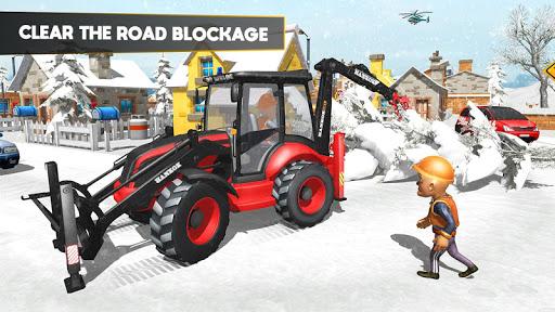3D tractor Excavator Snow Plow - Gameplay image of android game