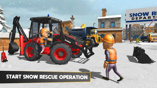 3D tractor Excavator Snow Plow - Gameplay image of android game