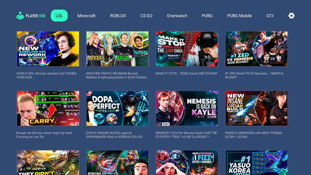 PlayerOne - Image screenshot of android app