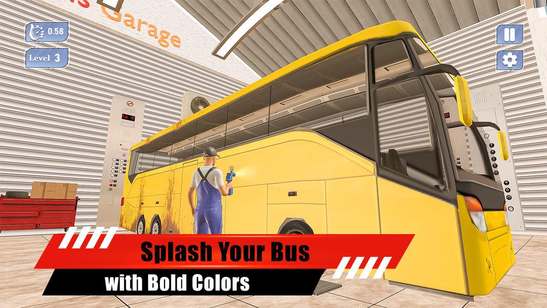 Bus Mechanic Game Simulator 3D - Gameplay image of android game