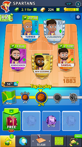 Idle Five Basketball tycoon - Gameplay image of android game