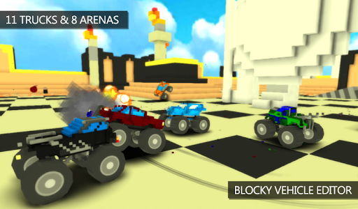 Blocky Monster Truck Demolitio - Gameplay image of android game