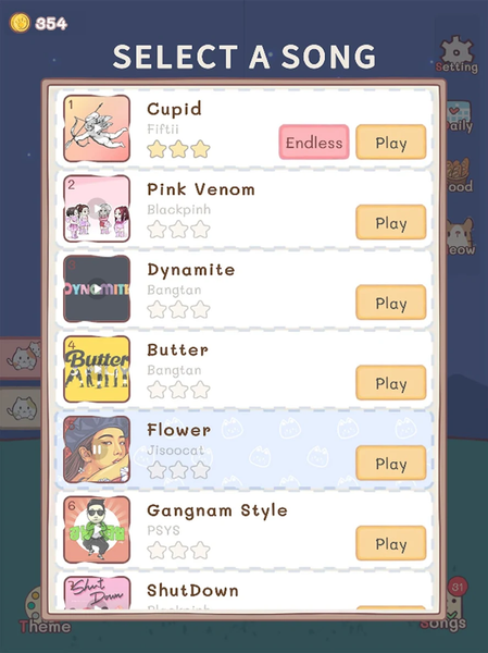 Kpop Duet Cats: Cute Meow Game - Gameplay image of android game