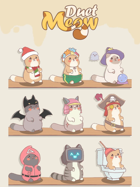 Kpop Duet Cats: Cute Meow Game - Gameplay image of android game