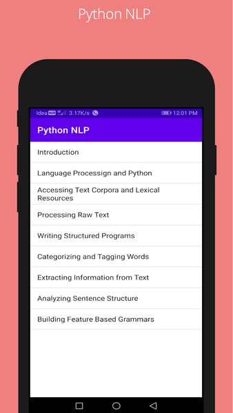 Python NLP - عکس برنامه موبایلی اندروید