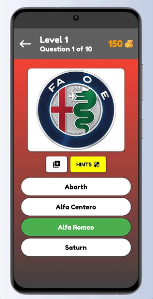 Car Logo Quiz 2021 - Gameplay image of android game