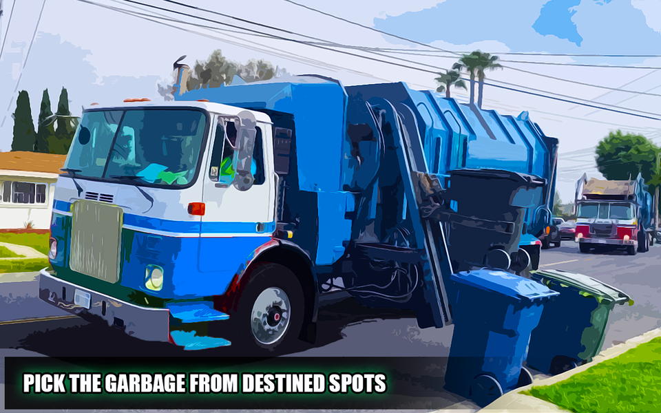 Trash Truck Game Garbage Truck - Gameplay image of android game