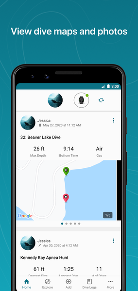 Garmin Dive™ - Image screenshot of android app