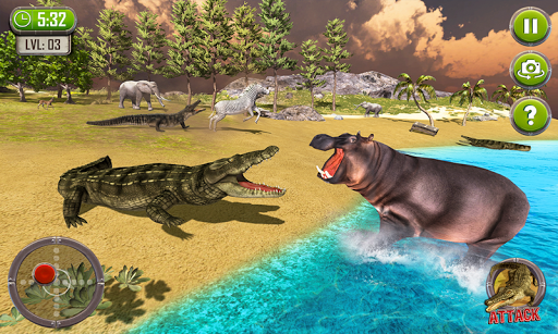 Wild Crocodile Sim Animal Game - Gameplay image of android game