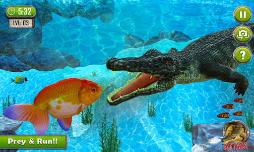 Wild Crocodile Sim Animal Game - Gameplay image of android game