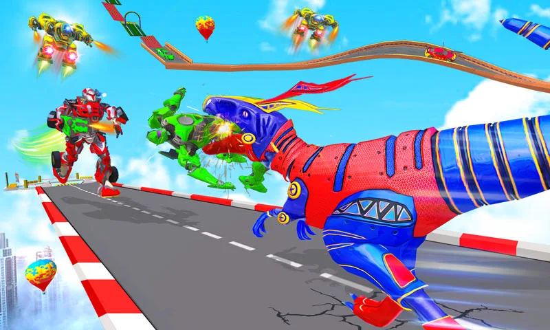 Dino Transform Car Robot Games - Gameplay image of android game