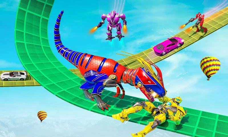 Dino Transform Car Robot Games - Gameplay image of android game