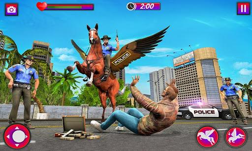 Flying Horse Police Chase Sim - Gameplay image of android game