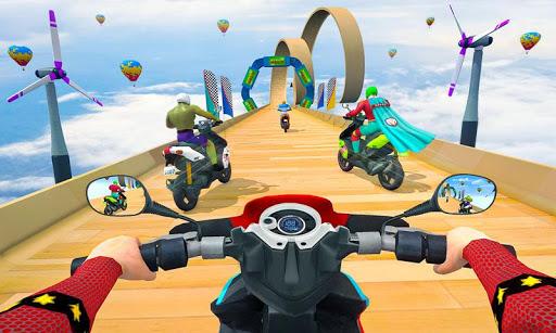 Superhero Bike Scooter Stunts - Gameplay image of android game