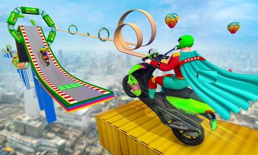 Superhero Bike Scooter Stunts - Gameplay image of android game