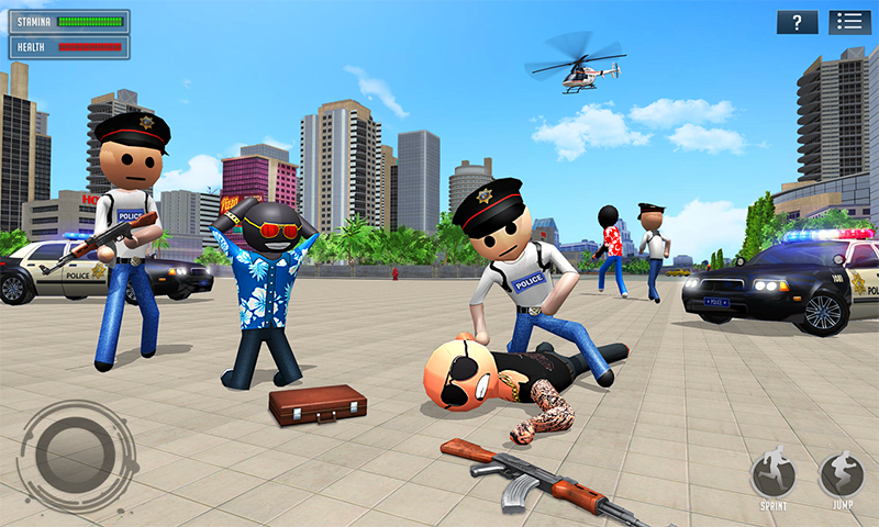Stickman Crime Simulator - Gameplay image of android game