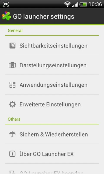 GO LauncherEX German language - Image screenshot of android app