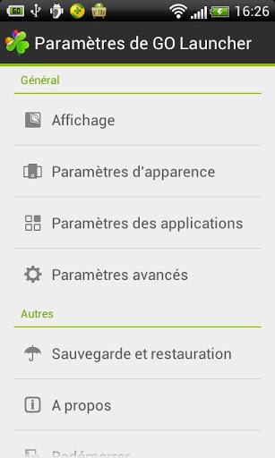 GO LauncherEX French language - Image screenshot of android app