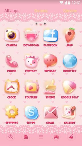 Pinky Kitty Go Launcher Theme - عکس برنامه موبایلی اندروید
