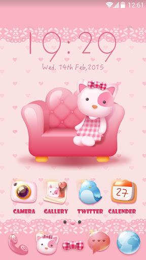 Pinky Kitty Go Launcher Theme - Image screenshot of android app