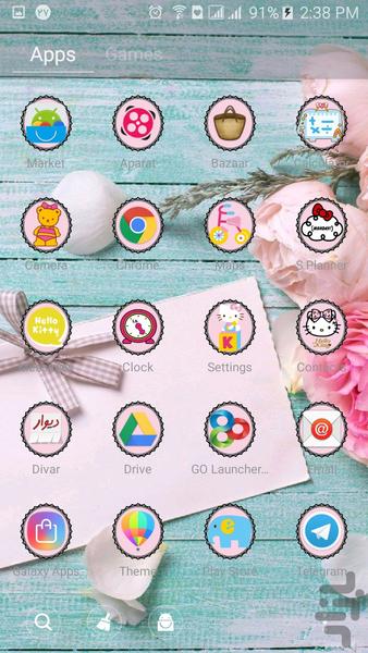 kitty theme Go Launcher - Image screenshot of android app