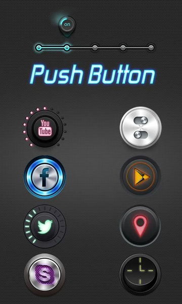 Push Button GO Launcher Theme - عکس برنامه موبایلی اندروید