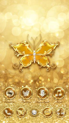 (FREE) Golden Butterfly GO Launcher Theme - Image screenshot of android app