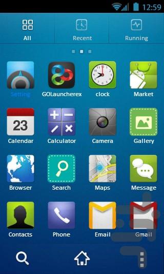 colored theme GOLauncher EX Theme - Image screenshot of android app