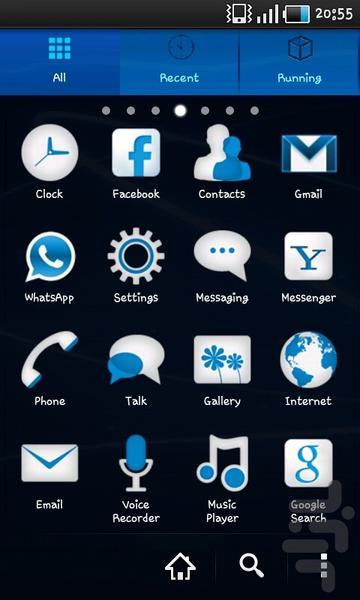 تم آبی درخشان Go Launcher & Locker - عکس برنامه موبایلی اندروید