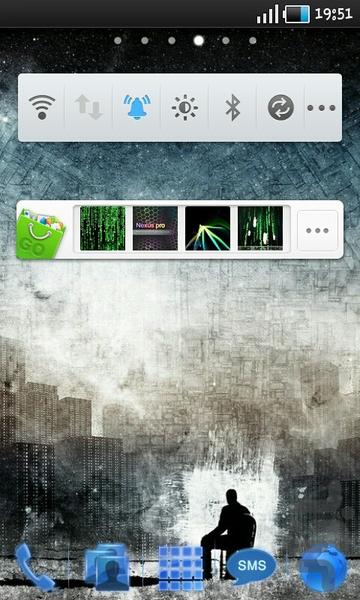 تم آبی درخشان Go Launcher & Locker - عکس برنامه موبایلی اندروید