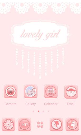 Lovely  Girl Go Launcher Theme - Image screenshot of android app