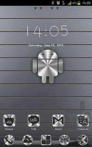 تم فلزی Go Launcher - عکس برنامه موبایلی اندروید