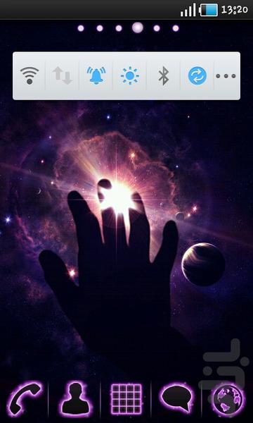 تم درخشان بنفش Go Launcher - عکس برنامه موبایلی اندروید