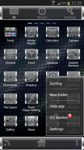 Theme Glass GO Launcher EX - Image screenshot of android app