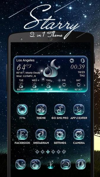 Starry GOLauncher EX Weather 2in1 - Image screenshot of android app