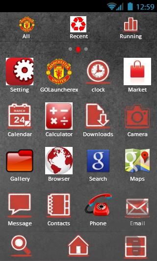 man united GOLauncher EX Theme - Image screenshot of android app