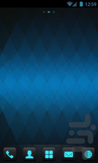 dark blue theme GOLauncher EX Theme - Image screenshot of android app