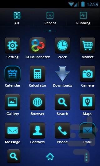 dark blue theme GOLauncher EX Theme - Image screenshot of android app