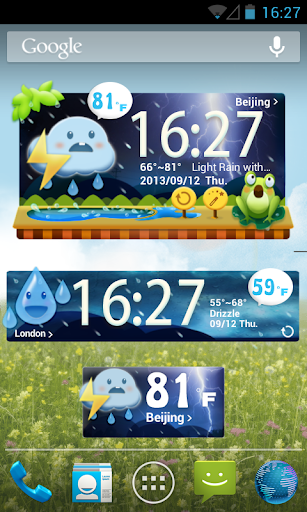 Cute Garden GO Weather Widget - Image screenshot of android app