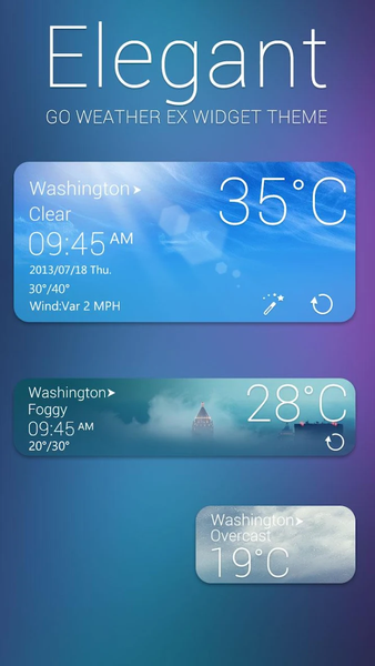 Elegant Weather Widget Theme - عکس برنامه موبایلی اندروید