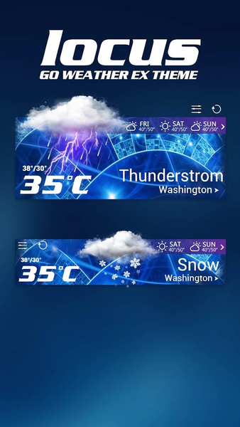 LOCUS THEME GO WEATHER EX - Image screenshot of android app