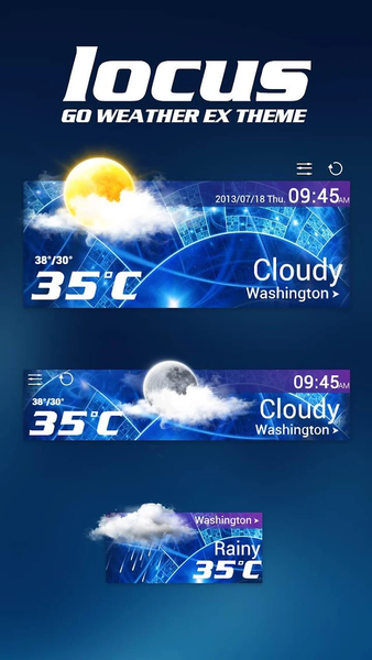 LOCUS THEME GO WEATHER EX - Image screenshot of android app