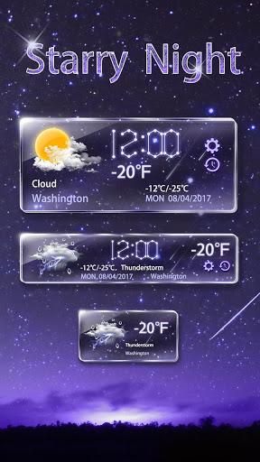 Starry Night GO Weather Widget Theme - Image screenshot of android app