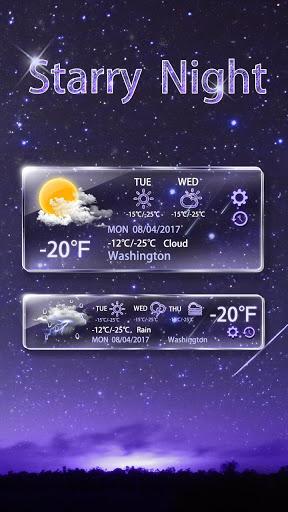 Starry Night GO Weather Widget Theme - عکس برنامه موبایلی اندروید