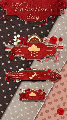 Valentine's Day Weather Widget - عکس برنامه موبایلی اندروید