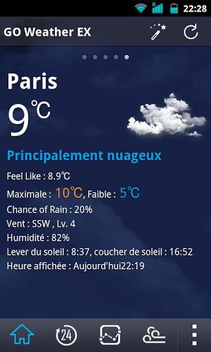 French Language GOWeatherEX - Image screenshot of android app