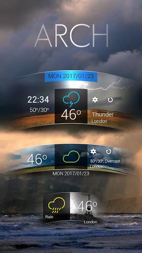 Arch GO Weather Widget Theme - عکس برنامه موبایلی اندروید